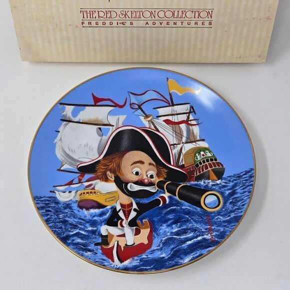 RED SKELTON COLLECTION COLLECTOR PLATE CAPTAIN FREDDIE 1982 6893/15000 IN BOX - Picture 1 of 4